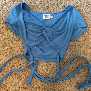 BLUE PRINCESS POLLY TOP - SIZE 4
